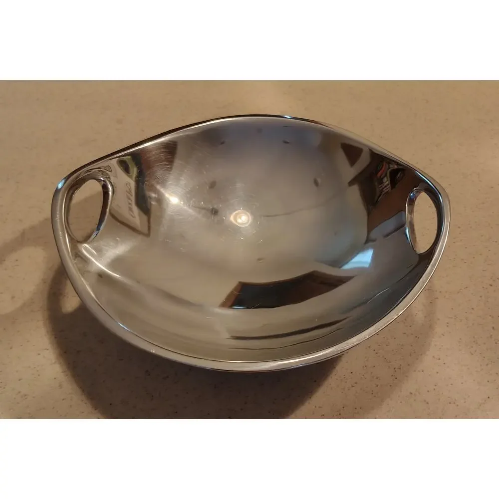 Nambe 613 Metal Serving Bowl Tray 1999 Mid Century Modern Signed Aluminum